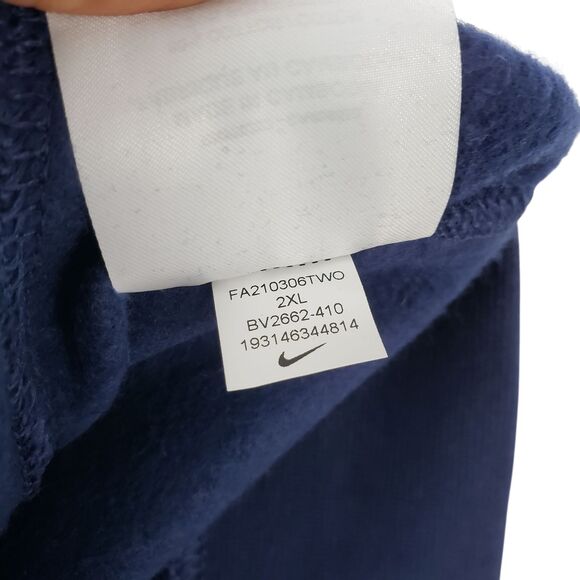 Vintage Nike Swoosh Sweatshirt Mens XXL Navy Embroidered Crewneck Pullover Y2K - Picture 11 of 12
